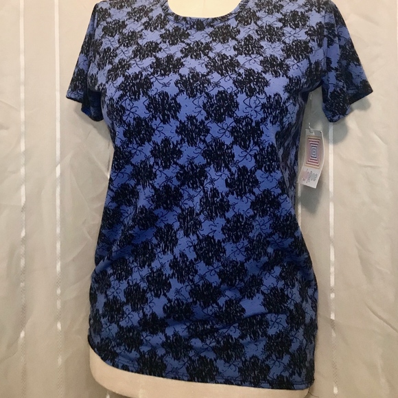 LuLaRoe Purple and Black Print Shirt - Picture 1 of 5